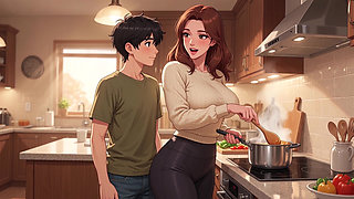 The stepson came back from university and he had a great time with his stepmom