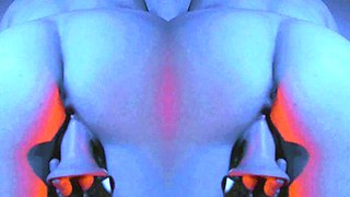 Busty curly brunette with big boobs fucks on couch