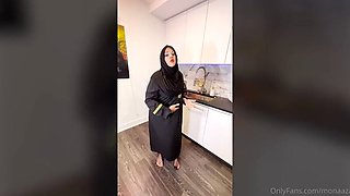 M0na Azr - Hijab Abaya Kitchen Fuck