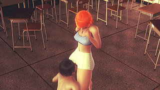 Gwen Redhead Teen Pussy Licking & Fingering - Intense Orgasm in 3D Hentai Animation