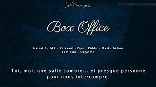 French Amateur GF Sucks Your Cock in Cinema & Fingers Herself to Orgasm