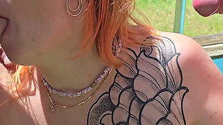 Threesome Full Anal for Slut by the Pool