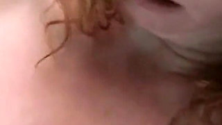 Curly-haired Babe Masturbates with Bottle in Hot Tub