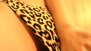 Stepmom Pulls Her Panties Into Her Pussy, Creating a Camel Toe, Masturbates Until She Reaches Orgasm, and Then Plays with Her