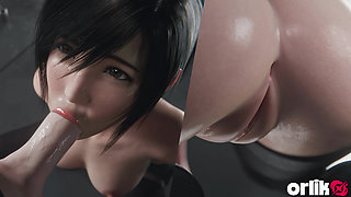 Yuffie Final Fantasy 7 Completely Nude Blowjob Service - Wet & Messy 4K 3D Animation