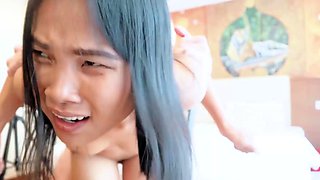 Classy Thai Slut Grinds Her Meaty Pussy All Over Huge Dick