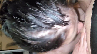 Stepsister Making Sloppy Blowjob with Deepthoart, Cum in Mounth