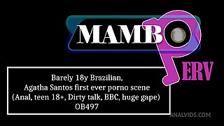 Barely 18y Brazilian, Agatha Santos First Ever Porno Scene (Anal