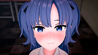 Hayase Yuuka Blowjob Blue Archive Hentai Mmd 3D Blue Hair Color Edit Smixix