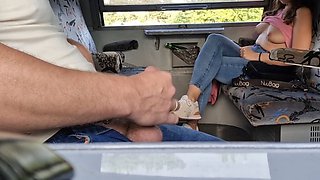 DickFlash On Train Stranger Shows Tits As She Sees Her Masturbating