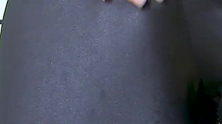 Sexy Mature Gemma Gold Looks Rather Hot in Black Leggings with a Big Dildo up Her Cunt