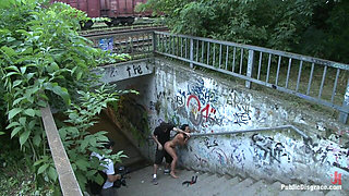 World Famous Dominatrix Down on Her Knees Crawling Naked Through the Streets of Europe