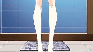 Marin X Gojo: Bathroom Sex with Curvy Stepsis (Hentai Sex Parody)