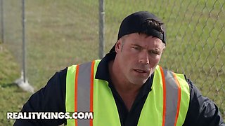 Reality Kings convinces truck driver to give Brandy Renee Swallows his hard cock back