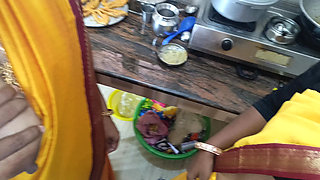 Housewife with step sister kitchen fucking