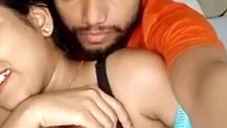 Desi Girl Neha Romantic Kissing Boyfriend Boobs Press Many More Watching Video
