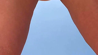 Hot Naked MILF Teasing on the Public Beach