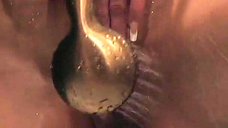 Horny Nympho Solo Shower Head Masturbation Tease