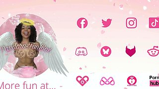 Natural Cutie Pandora SUCKS And FUCKS Dildo In The Shower