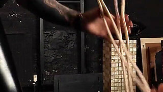Bruised by Bastinado: Slave Mila's Delicate Soles Endure 105 Strokes From Mistress Baton While Counting in Dutch and Afrikaans