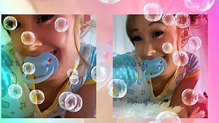 Japanese teen An Himeno in black lingerie sucking dick