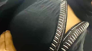 Indian Teacher Press Muslim Hijaby Girl Boobs