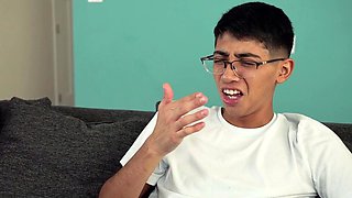 Skinny blonde teen sucking cock fucks hardcore