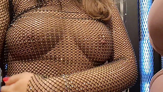 Open Curtain in Fitting Room Flashing of Tits