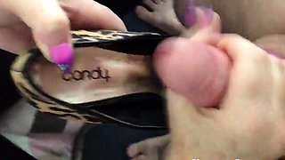 Cumshot in High Heels Amateur Handjob