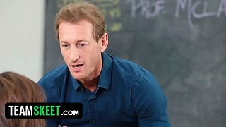 Teamskeet - hot brunette college girl gets punished