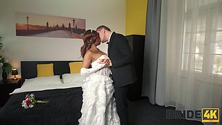 Curvy Buxom Ebony Bride Vicky Menage Tastes & Tries Stanley's BWC In Front Of Her Cuckold Groom