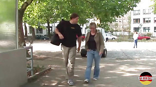 Blonde MILF Picked up on a Bus Station for Sex in Park