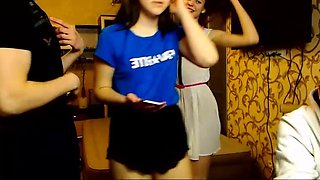 Real party amateur teens fucking in threesome