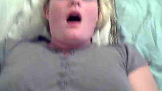 blond amateur with glasses does anal