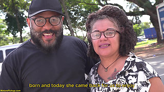 Curvy Granny Threesome Fucked in a Moving Van