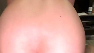 Pretty Thai teen take a big white cock in doggystyle and get huge creampie