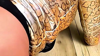 Golden Glossy Downjacket POV. Deepthroat, Face Fuck and Double Cum on My Jacket