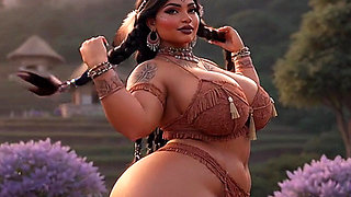Curvy Indigenous Tribal BBW Strips & Shows Massive Tits in Sunset Village