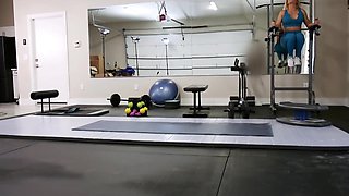Two stunning fit milfs has incredible lesbian duo right at the Gym
