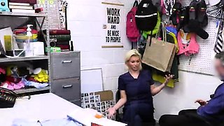 Banging thief big tit nurse from behind in the backroom