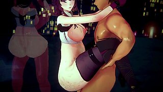 Awesome hentai anal sex with stunning excited nurse