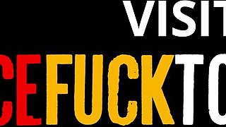 Submissive Slut's Big Tits Splashed with Cum from WILD Deep Throat