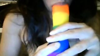 [Omegle/Soundð] Intense Moaning /w Rainbow Dild