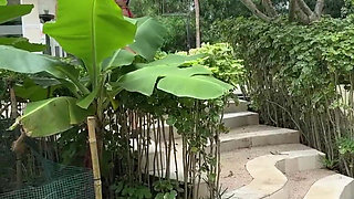 Outdoor Bikini Tease, Big Boobs Flashing