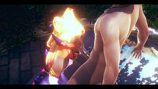 Lol Hentai - Ahri and Syra Threesome with Amazing Sex - Japanese Asian Manga Anime Film Game Porn