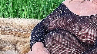 Granny Is Getting off While Masturbating Outside and Screaming!