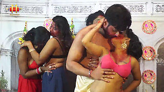 IndianWebSeries Four On One Nude Sex Scene from S!n6ur Kh31a