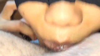 Making a pool of piss and cumming inside her mouth