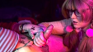 Stepdad Teaches Teen How To Give The Best Handjob And Foot Rub