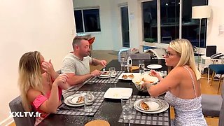 2 Busty Blondes in Hot Foursome Swap